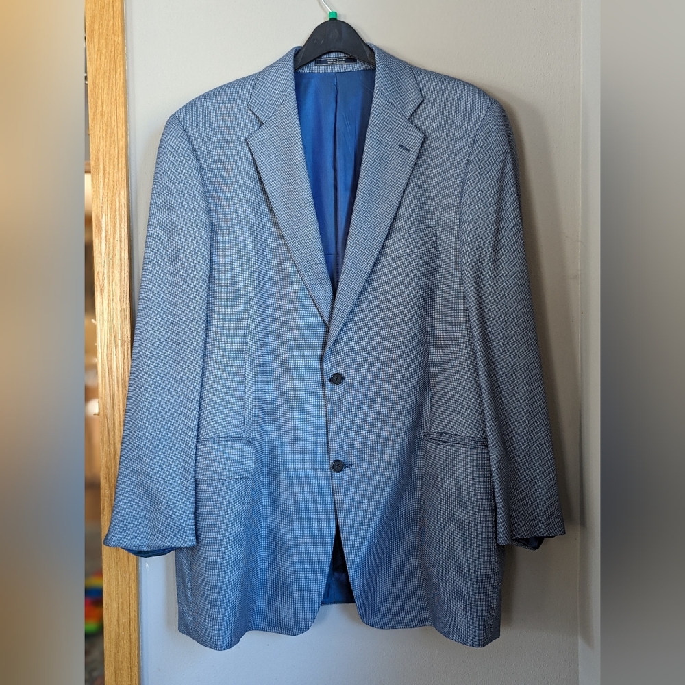 ARNOLD BRANT Mens Sport Coat Jacket  Blue Gray 2 Button Double Vent